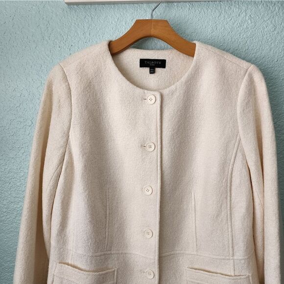 Talbots wool blend button down pockets cardigan jacket first pic for reference - Picture 3 of 9
